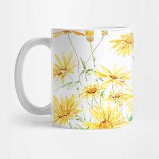 Yellow Margaret Daisies branch watercolor Mug